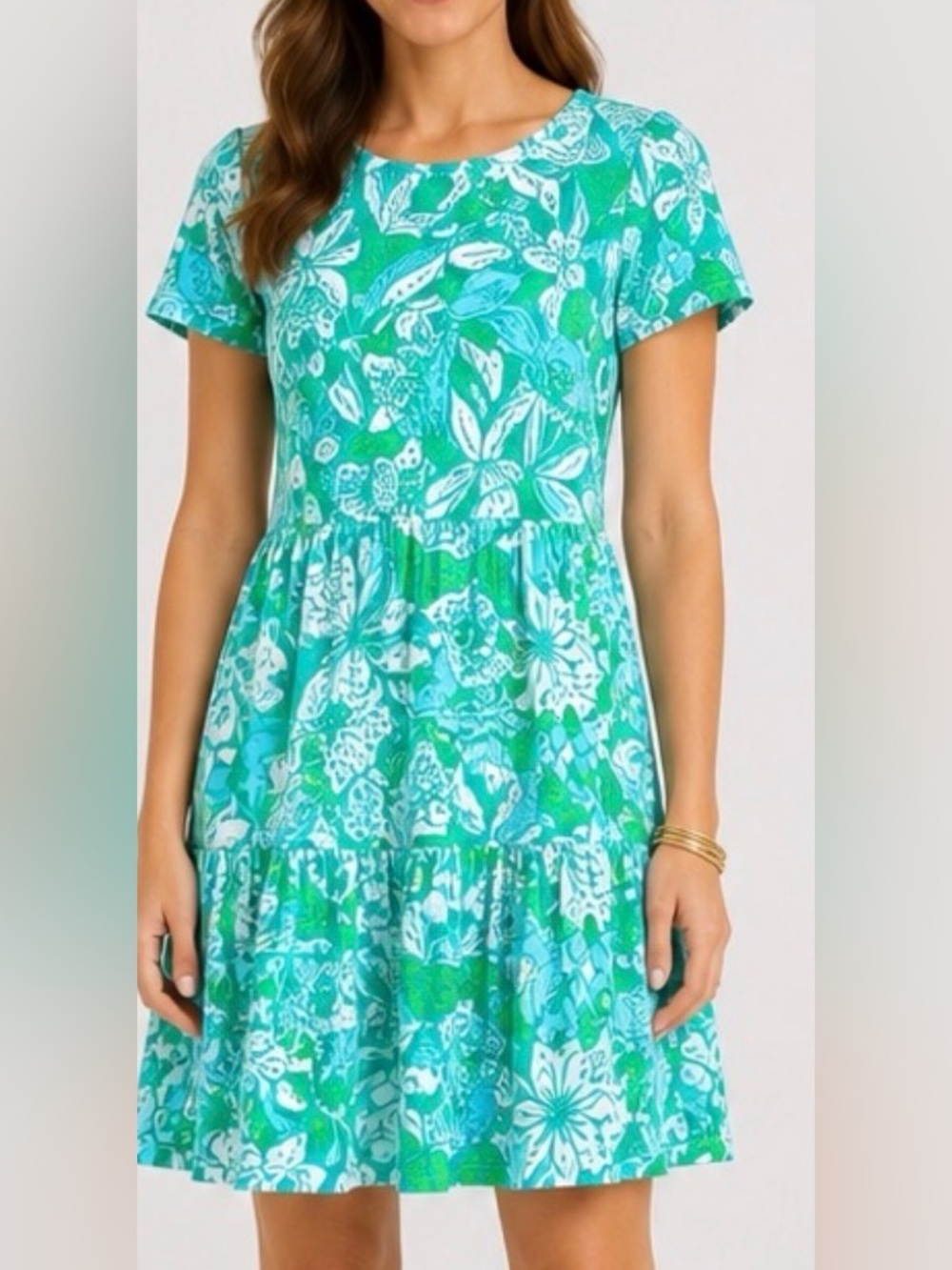 Lilly Pulitzer size Medium DRESS Teal, Light Blue & Green Paisley Bodysuit